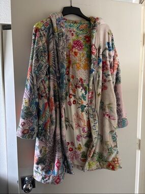 Johnny Was Vibrant Floral Paisley Jacket in Teal, Pink, Yellow